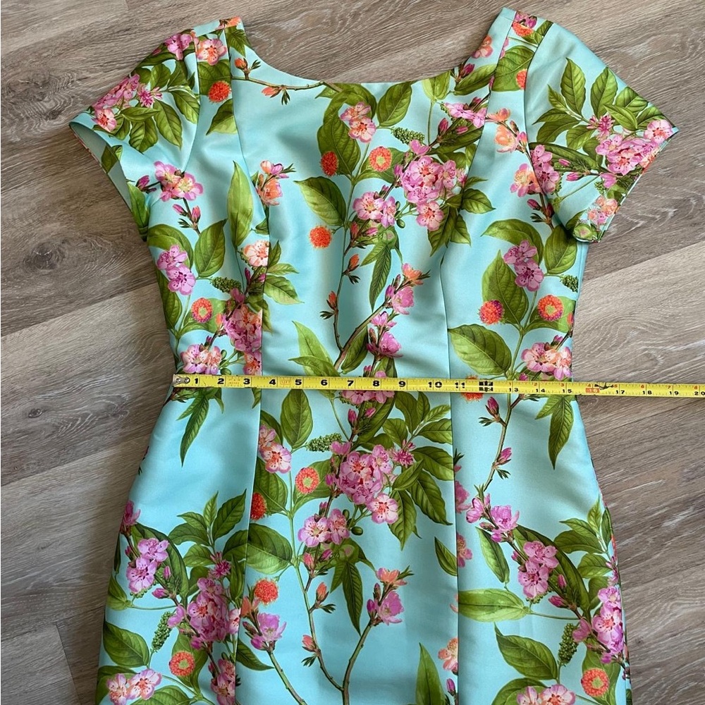 TALBOTS Vibrant Cherry/Peach Blossom Floral Lined Sleeveless Dress Size 8 NWOT